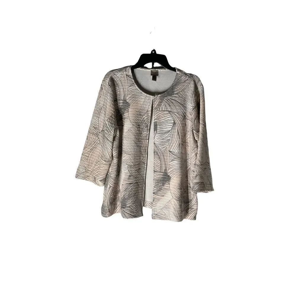 Chico’s Easywear Textured Open Front 3/4 Sleeve Jacket Size Medium (2)